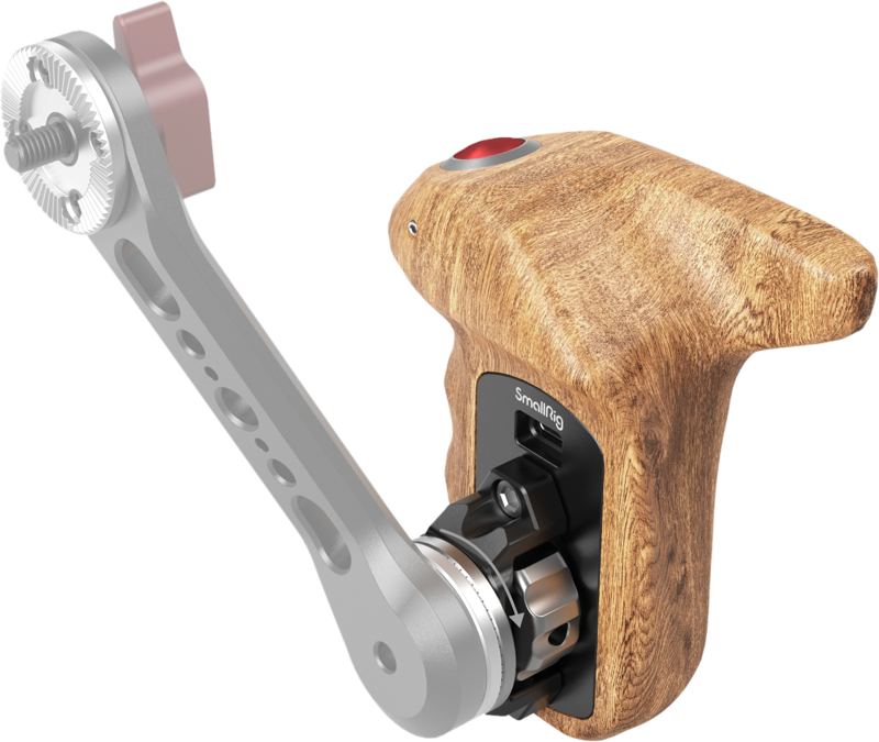 SMALLRIG 3324 Rosette Side Handle Wood with Record Start/Stop Remote Trigger