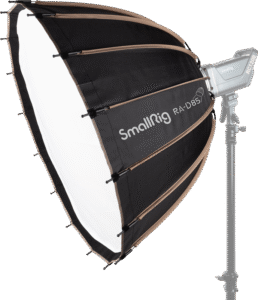 which can increase the times of light reflections (increase the illuminating surface and light softness) and produce softer light