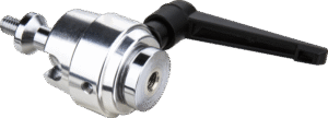 the ball head has a 3/8’’-16 thread male and a 3/8’’-16 thread female in the base. Features a ratcheting handle which allows all axis lock positively with one locking action. Weight: 490g.