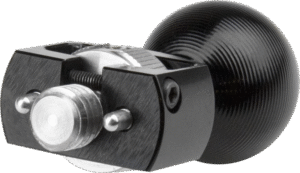 this CNC machined aluminum ball with 3/8in-16 screw and Arri locating pins prevents equipment from rotating after mounting. This feature is a widely used connection in the video and cinema industries regularly found on camera cages.