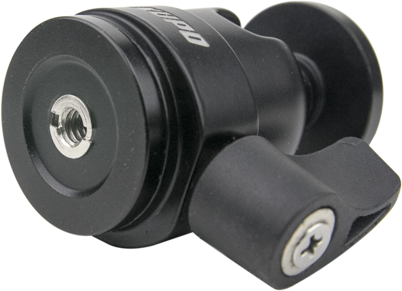 and a groove design allows the head to tilt 90 degrees in one direction for proper orientation.