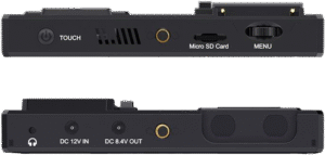 and one HDMI 1.4 loop output supporting up to 1080p60 resolution video. A 3.5mm headphone jack is also provided for audio monitoring on set.
