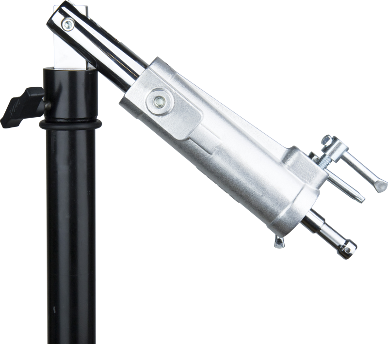 as the angle of the boom arm is changed.