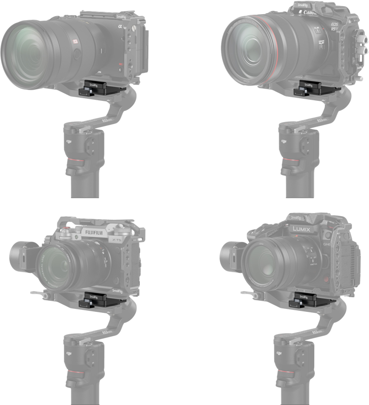 FUJIFILM X-T5 with 16-55mm lens and LUMIX GH6 with 12-60mm lens to work with DJI RS3 Mini.