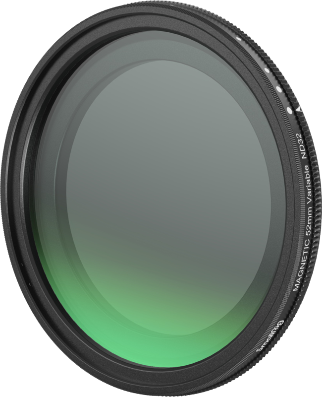 thereby balancing the exposure time. Its inner polarizer magnetically mounts to the SmallRig filter adapter ring via a bottom locating ring