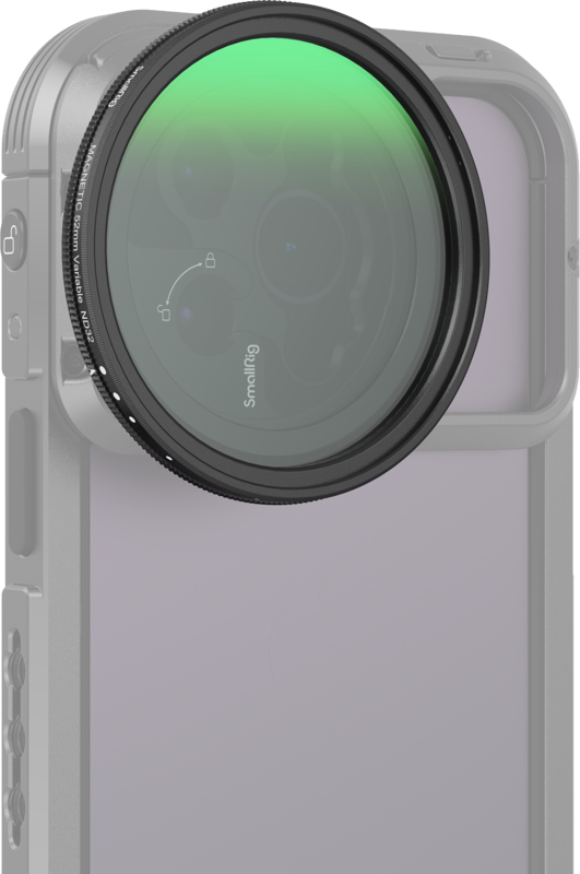 whereas the outer polarizer can be rotated via an aluminum alloy ring at 1-5 stop variations to reduce the amount of light.