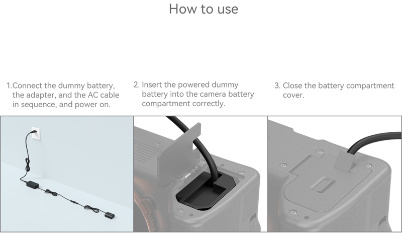SMALLRIG 4269 Dummy Battery with Power adapter (EU) NP-FZ100