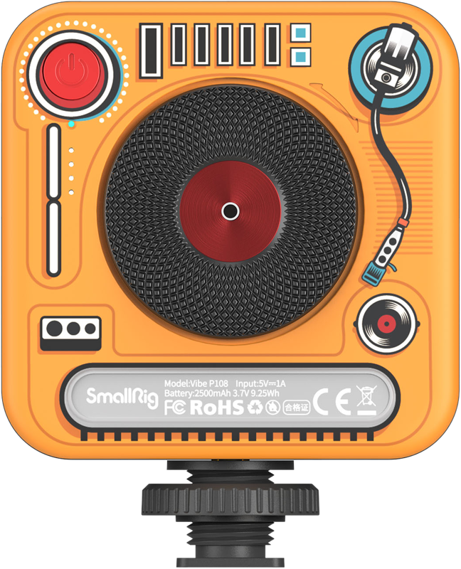 fashionable mini full-color light following the Vibe P96 dual-color temperature video light. The ID and unique compass knob design still continue on this version