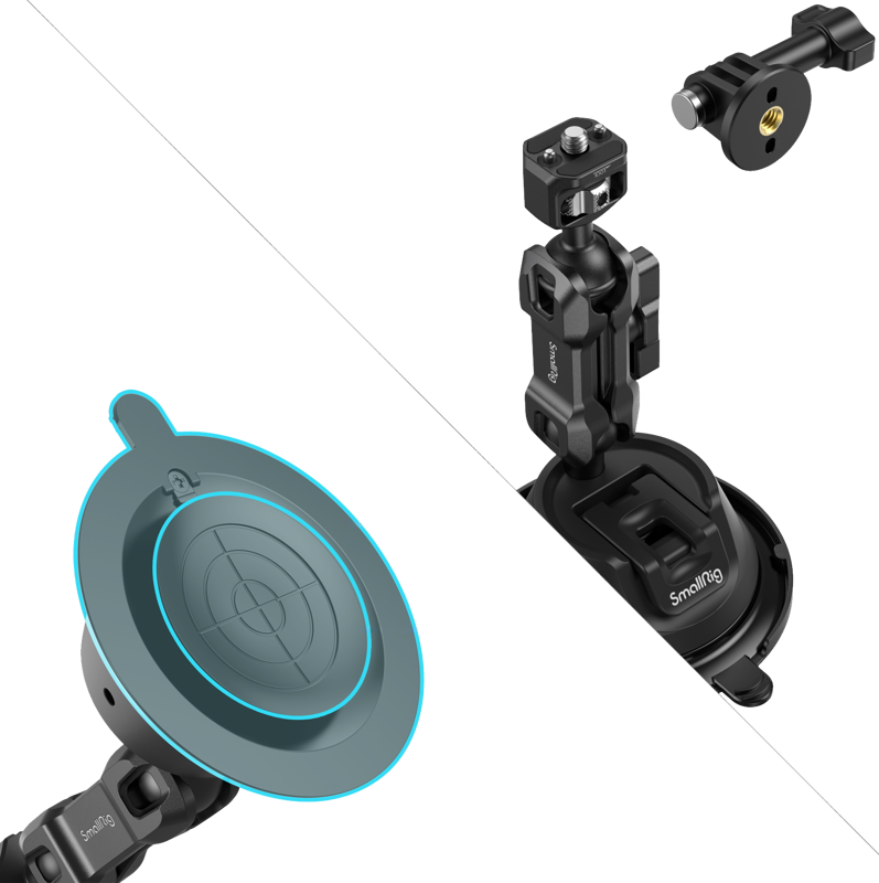 SMALLRIG 4275 Portable Suction Cup Mount Support Kit for Action Cameras / Mobile Phones SC-1K