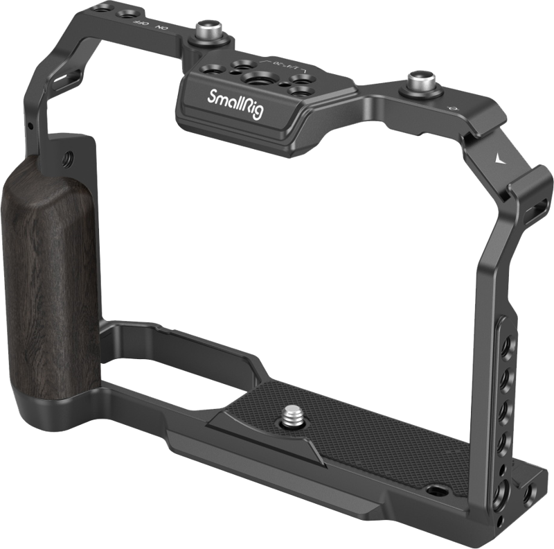 attach accessories and improve grip. The cage comes with an ebony handle