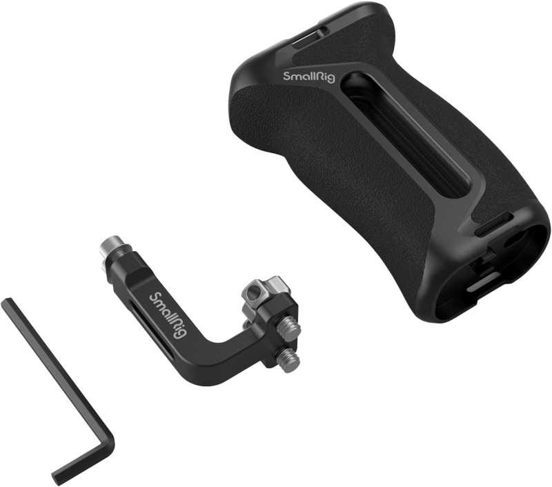 and stabilize dual-handed shooting while providing basic mounting points. The handle with high versatility is compatible with two 1/4"-20 threaded holes with a pitch of 18mm