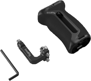 and stabilize dual-handed shooting while providing basic mounting points. The handle with high versatility is compatible with two 1/4"-20 threaded holes with a pitch of 18mm