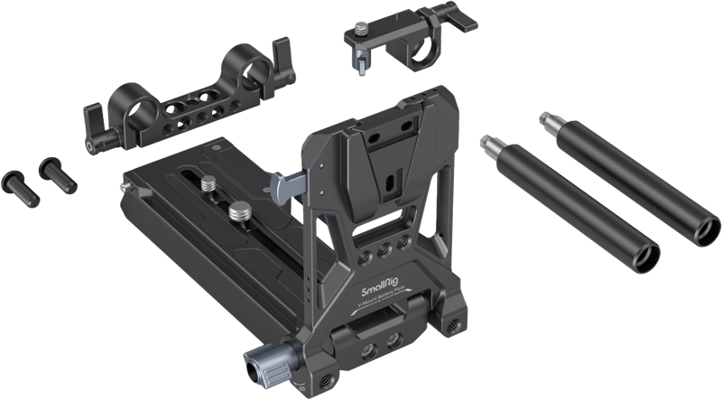 and fast all-in-one V-Mount battery expansion solution for small cinema cameras. The kit consists of V-Mount battery mount plate kit