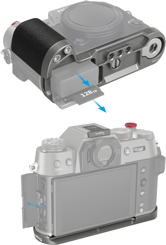 SMALLRIG 4712 Silicone L-Shape Handle for Fujifilm X-T50 Charcoal Silver