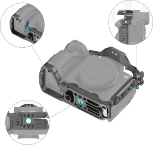 and a top handle. The patented self-developed quick-release structure (named HawkLock) covers cold shoes