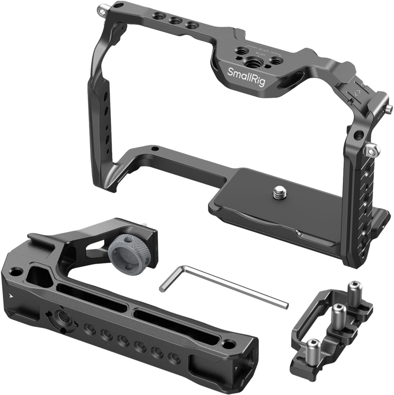 a HDMI&USB-C cable clamp and a top handle.
