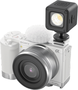 SMALLRIG 4734 Cold Shoe Adapter with Furry Windscreen for Sony ZV series cameras (white)