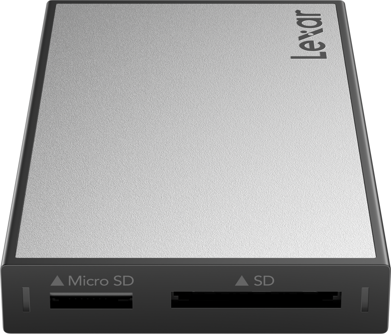 with a microSD and an SD card slot