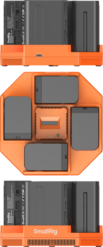 high-power NP-F battery charger supporting a maximum input of 100W. Featuring four NP-F ports