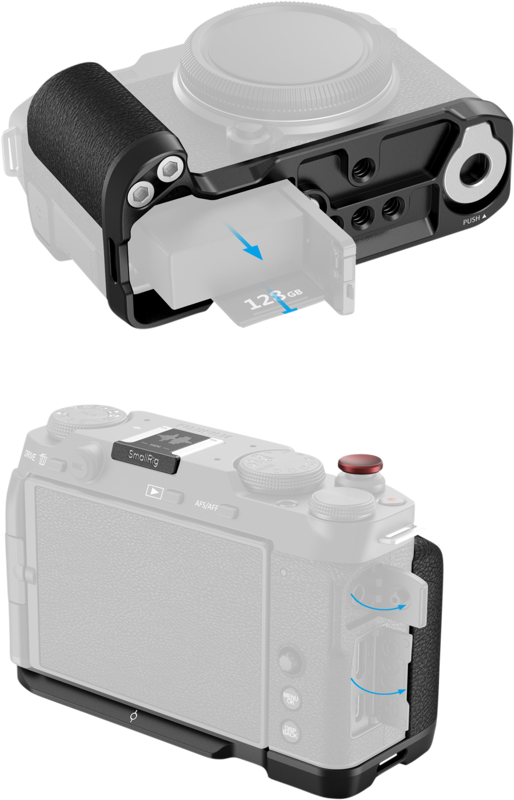 SMALLRIG 4876 L-Shape Mount Plate with Silicone Handle for FUJIFILM X-M5 Black