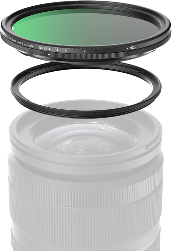 SMALLRIG 5170 Attachable 67mm VND Filter ND2-ND32 (1-5 Stop) & 1/4 Effect Black Mist Filter