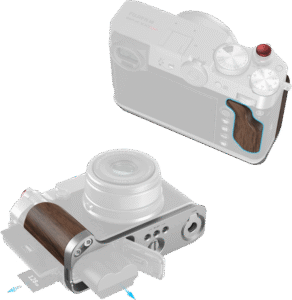 SMALLRIG 5265 L-Shape Mount Plate with Wooden Handle for FUJIFILM GFX100RF Silver