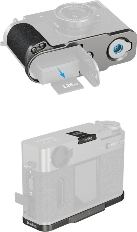 SMALLRIG 5217 L-Shaped Mount Plate with Silicone Handle for FUJIFILM X half Charcoal Silver