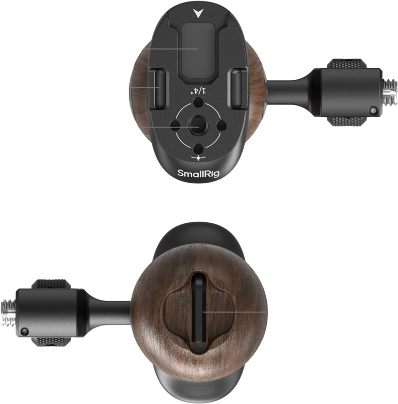 SMALLRIG 5238 Wooden Side Handle with 1/4"-20 & 3/8''-16 ARRI Locating Screws