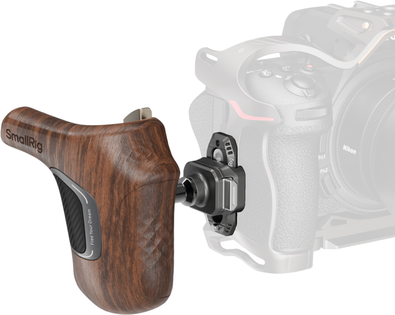SMALLRIG 5161 ImageGrip Series Wooden Handle with NATO Clamp (Left Side)