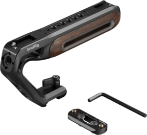 and an Allen wrench. The top handle attaches securely to cages equipped with NATO rails via a NATO clamp and is fastened with an Allen wrench.