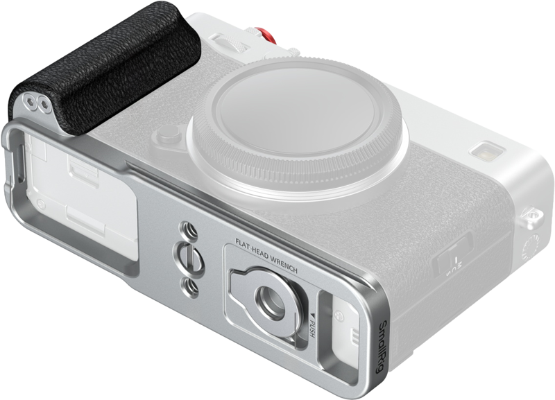SMALLRIG 5447 L-Shaped Mount Plate with Silicone Handle for FUJIFILM X-E5 Silver