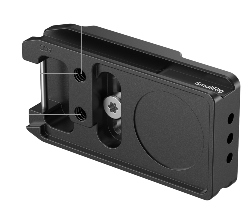 ensuring a perfect fit on the camera's base. Its multi-point locking system and anti-twist tabs effectively prevent deflection or shifting