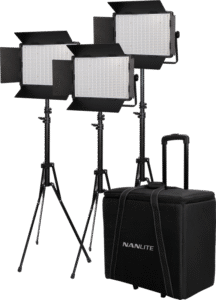 Kit NANLITE 3 light kit 900DSA w/Trolley Case & Light Stand