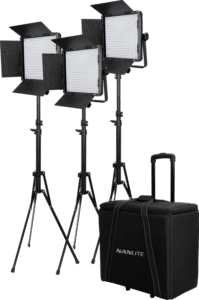 Kit NANLITE 3 light kit 600DSA w/Trolley Case & Light Stand