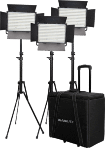 Kit NANLITE 3 light kit 1200DSA w/Trolley Case & Light Stand