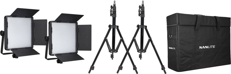 Kit NANLITE 2 light kit 600DSA w/Carry case & Light stand