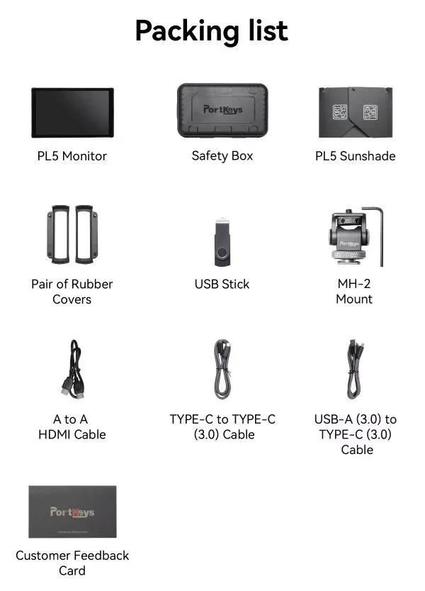 5.4" PORTKEYS PL5 4K HDMI touchscreen monitor