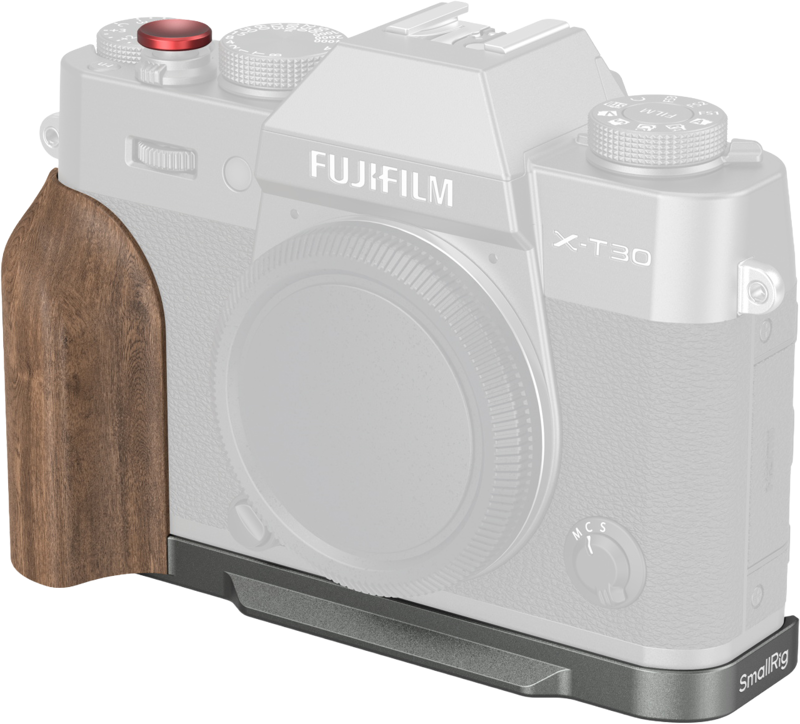 SMALLRIG 5668 L-Shaped Mount Plate w Wooden Handle for FUJIFILM X-T30 / T30 II / T30 III Charcoal