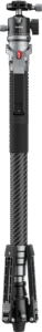 while its head base is equipped with a double-ended spigot with 1/4"-20 and 3/8"-16 male threads