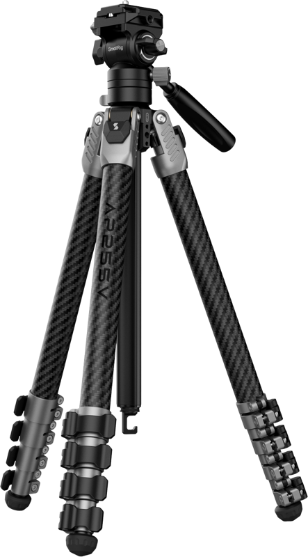 A lightweight video tripod specifically designed for travel videographers. With a maximum leg diameter of 25.5mm and a 5-section leg design