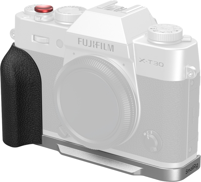 SMALLRIG 5664 L-Shaped Mount Plate with Silicone Handle for FUJIFILM X-T30 / T30 II / T30 III Silver