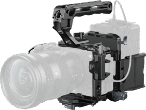 the foldable battery mount plate makes it easy to transport and set up wherever your filming takes you.&nbspThis comprehensive kit includes a cage