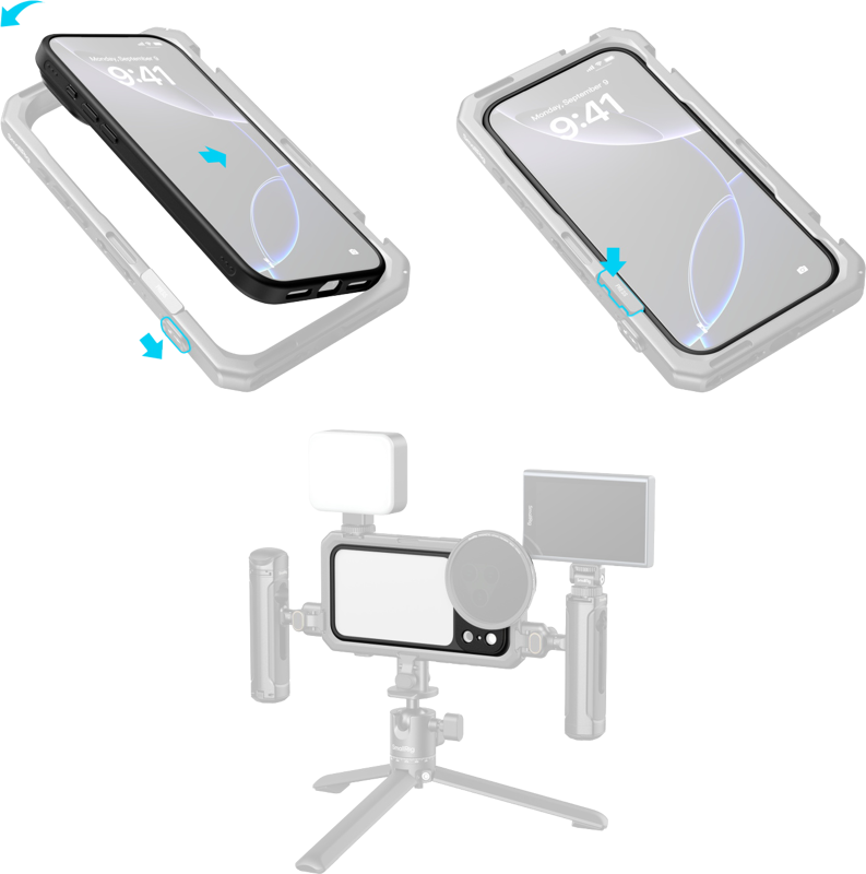 SMALLRIG 5790 FilMov Lightweight Photography Bumper Case for iPhone 17 Pro Black