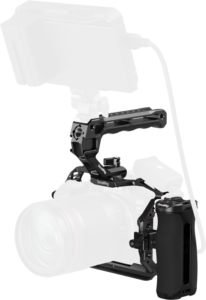 a top handle and a side handle.