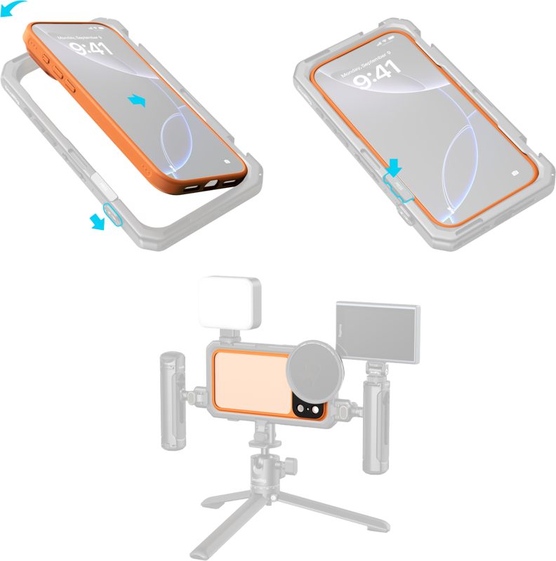 SMALLRIG 5792 FilMov Lightweight Photography Bumper Case for iPhone 17 Pro (Orange)