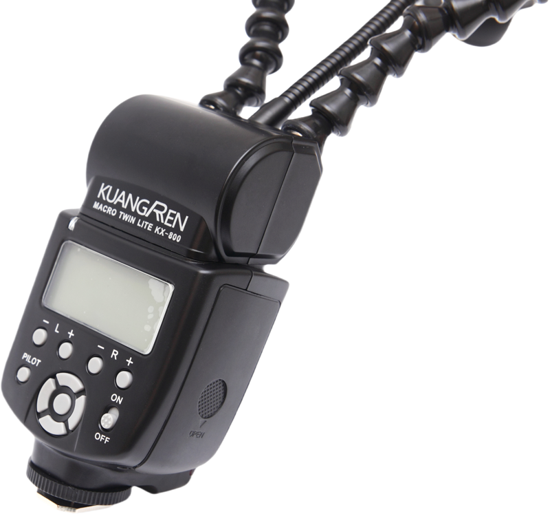 The Laowa Venus Optics KX-800 Flexible Macro Twin Flash is a powerful and highly adjustable lighting solution designed specifically for macro photography. Featuring dual flash heads mounted on flexible arms