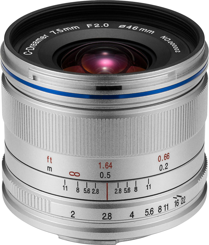 LAOWA 7.5mm f/2 (Standard) Lens - MFT / Silver