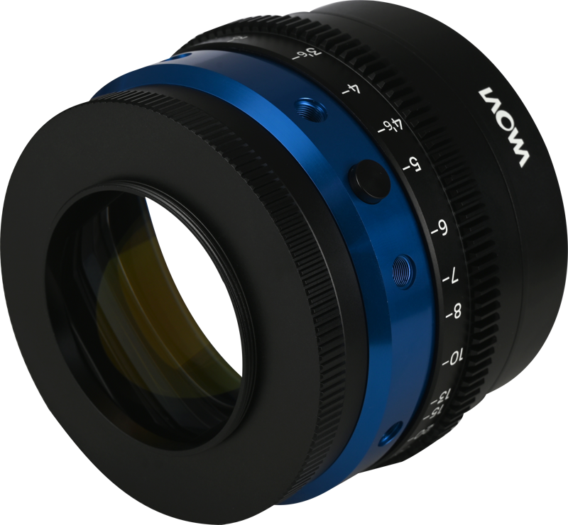 this adapter can be used with spherical lenses to introduce a distinctive anamorphic touch. It is available in amber