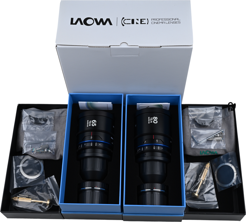 LAOWA Nanomorph S35 Prime 2-Lens Bundle (65mm,80mm) (Blue) - Arri PL/Canon EF