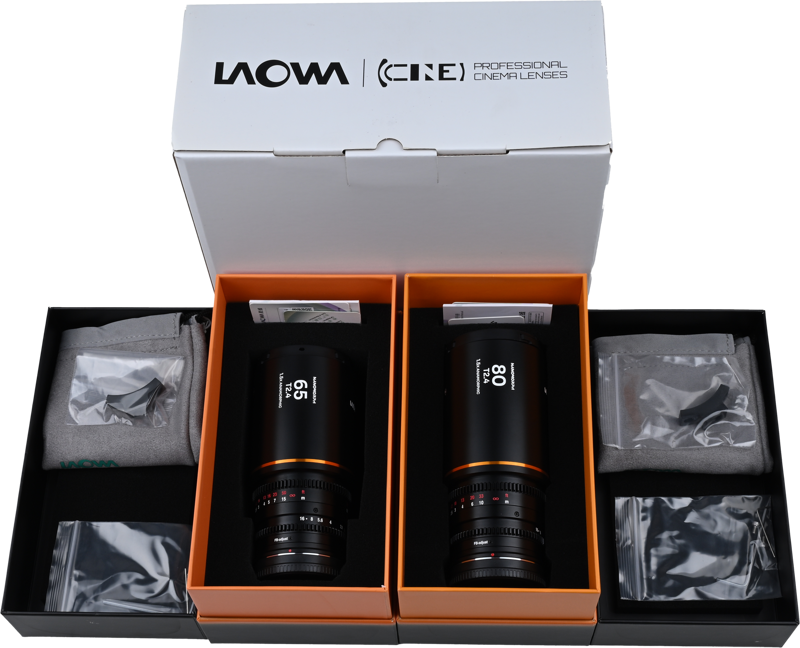 LAOWA Nanomorph S35 Prime 2-Lens Bundle (65mm,80mm) (Amber) - Sony E